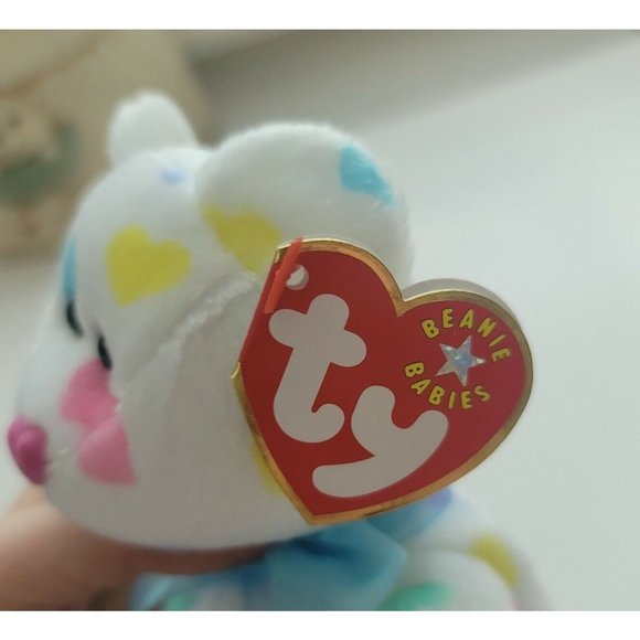 RARE VINTAGE TY Beanie Baby "Kissme The Valentines Day Bear" ☆☆ERRORS☆☆ - Picture 5 of 6